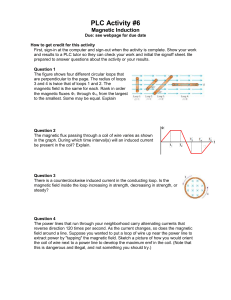 Magnetic Induction Activity Sheet - Physics