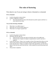Factoring Notes