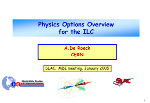 Physics Options Overview
