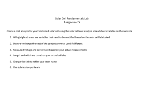 Solar Cell Fundamentals Lab Assignment 5