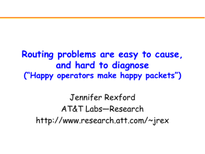 Routing problems are easy to cause, and hard to diagnose Jennifer Rexford