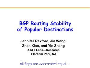 BGP Routing Stability of Popular Destinations not Jennifer Rexford, Jia Wang,
