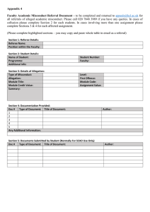 Academic Misconduct Referral Document