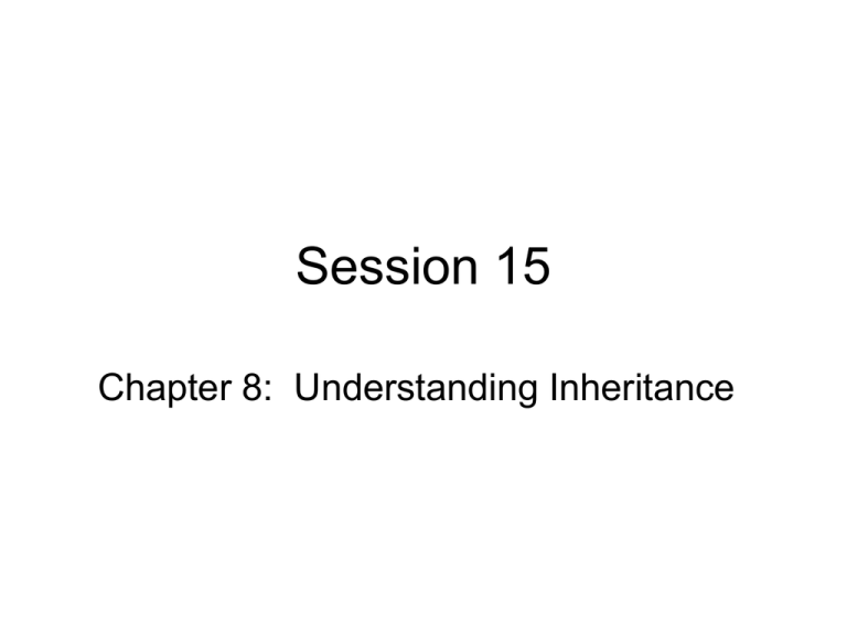 Chapter 8 Understanding Inheritance