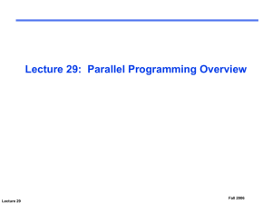 Lecture 29:  Parallel Programming Overview Fall 2006 Lecture 29