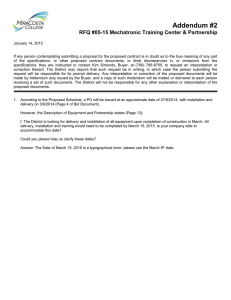 Addendum #2 RFQ #05-15 Mechatronic Training Center &amp; Partnership