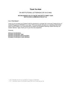 Thank You Note  ON INSTITUTIONAL LETTERHEAD OR VIA E-MAIL