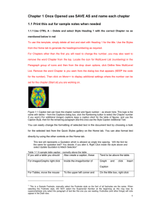 Chapter 1 Once Opened use SAVE AS and name each... 1.1 Print this out for sample notes when needed