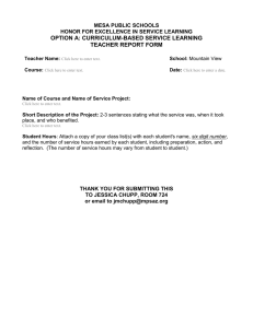 OPTION A: CURRICULUM-BASED SERVICE LEARNING TEACHER REPORT FORM MESA PUBLIC SCHOOLS
