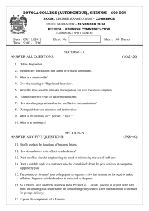 Business Communication Exam Paper - Loyola College