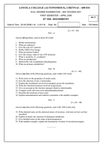 LOYOLA COLLEGE (AUTONOMOUS), CHENNAI – 600 034