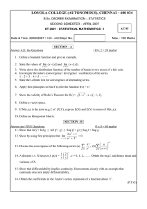 LOYOLA COLLEGE (AUTONOMOUS), CHENNAI – 600 034