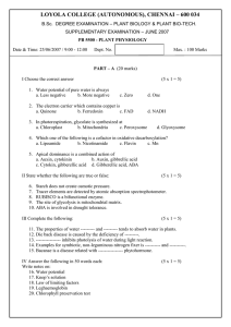 LOYOLA COLLEGE (AUTONOMOUS), CHENNAI – 600 034