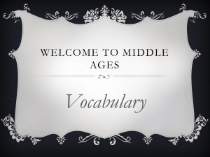 Vocabulary WELCOME TO MIDDLE AGES