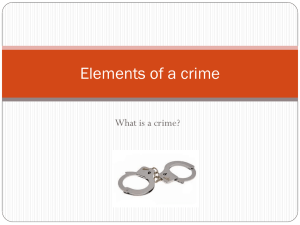 Elements of a crime What is a crime?