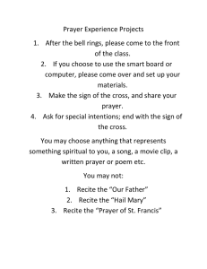 Prayer Experience Projects of the class.
