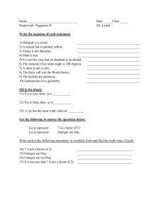 Name _______________________________  Date _____ Class _____ Homework: Negations II