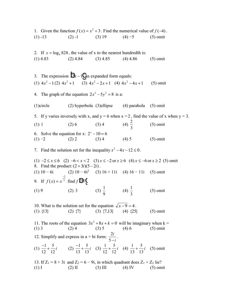 F X 3 Find The Numerical Value Of