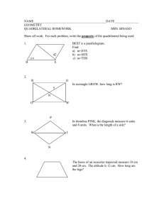 NAME_____________________________________________DATE_______________ GEOMETRY QUADRILATERAL HOMEWORK