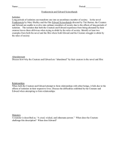 Frankenstein & Edward Scissorhands: Isolation Worksheet