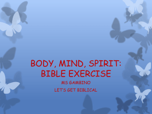 BODY, MIND, SPIRIT: BIBLE EXERCISE MS GAMBINO LET’S GET BIBLICAL