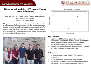 Mathematical Modeling of Transient Human Crowd Interactions