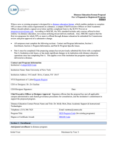 Distance Education Format Proposal For A Proposed or Registered Program Form 4