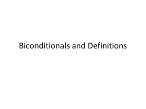 Biconditionals and Definitions