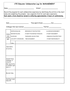 CTE Educator Collaboration Log for MANAGEMENT