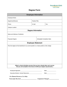 Degree Form Employee Information Degree Information