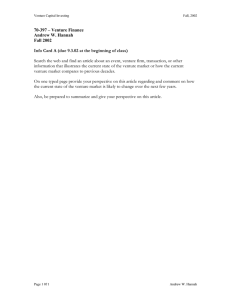 70-397 – Venture Finance Andrew W. Hannah Fall 2002