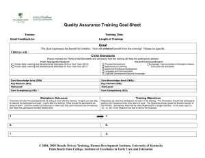 Quality Assurance Training Goal Sheet Goal :