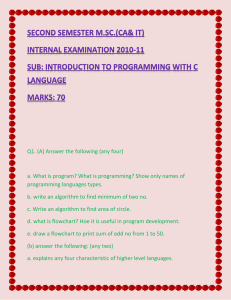 Q1. (A) Answer the following (any four)  programming languages types.