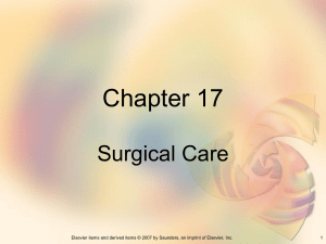 Chapter 17 Surgical Care 1