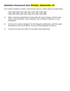 Statistics Homework Due Monday, September 19