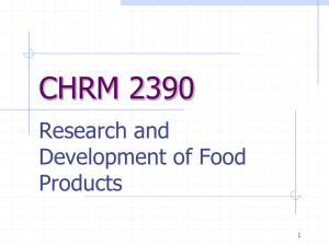 CHRM 2390 Research and Development of Food Products