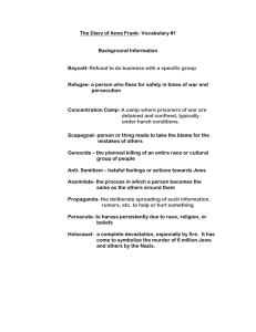 The Diary of Anne Frank- Vocabulary #1  Background Information Boycott-