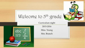 Welcome to 5 grade th Curriculum night