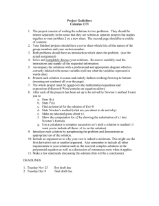Project Guidelines Calculus 1371