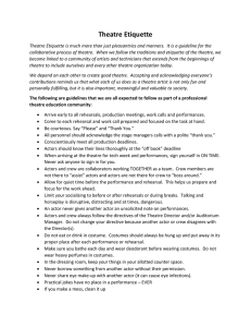 Theatre Etiquette Guidelines: Professional Conduct