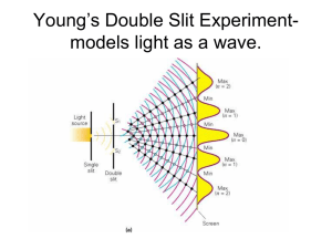 Young’s Double Slit Experiment- models light as a wave.