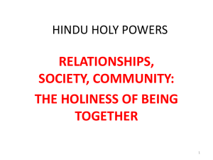 RELATIONSHIPS, SOCIETY, COMMUNITY: THE HOLINESS OF BEING TOGETHER