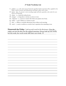 5 Grade Vocabulary List  1.