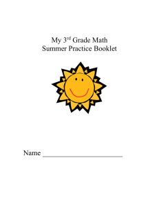 My 3 Grade Math Summer Practice Booklet