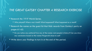 THE GREAT GATSBY •