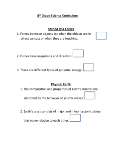 8 Grade Science Curriculum  Motion and Forces