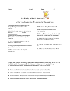 Rivalry in North America Worksheet