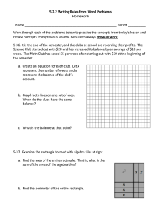 5.2.2 Writing Rules from Word Problems Homework