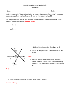 Solving Systems of Equations Homework