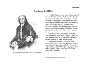 The Stamp Act (1765)